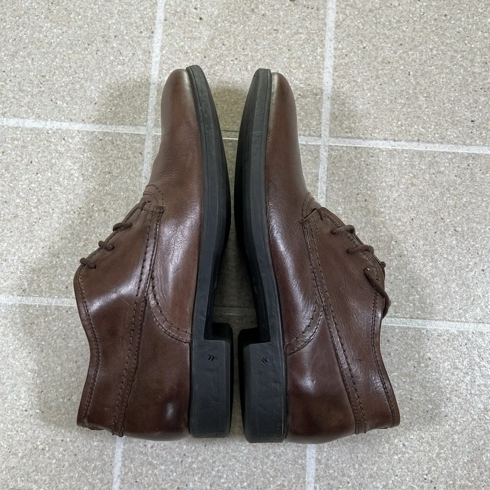 John Varvatos Brown Leather Ankle Boot Derby Oxford Mens Size 8 Preppy Shoes